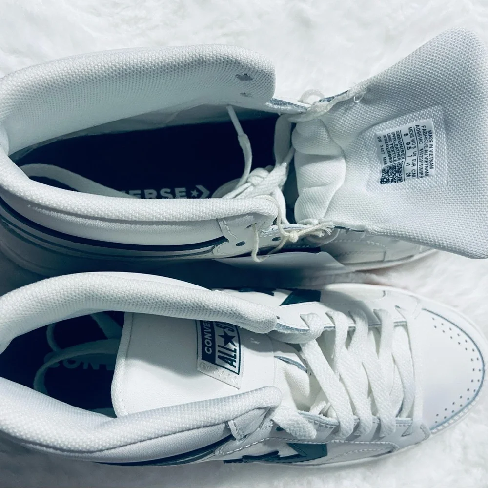 Converse Pro Blaze White and Green High-Top Speakers
